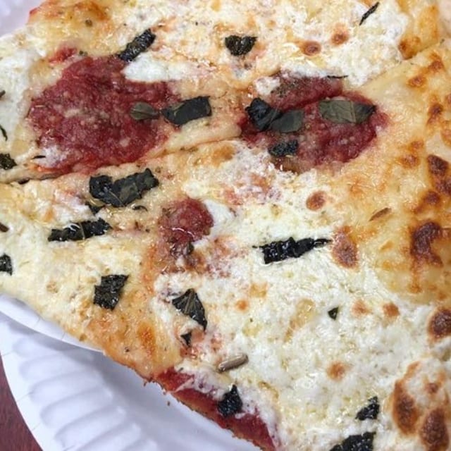 Plain Cheese Pizza Slice.