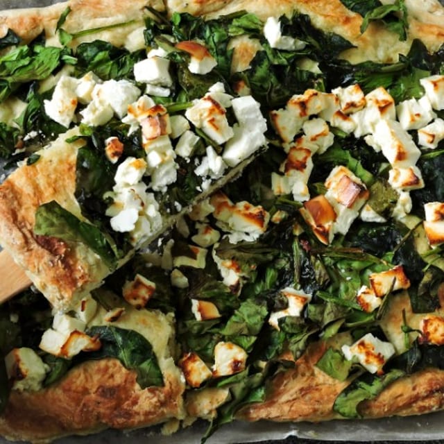 Spinach White Pizza Lunch.