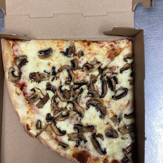 Mushroom Pizza Slice Lunch.